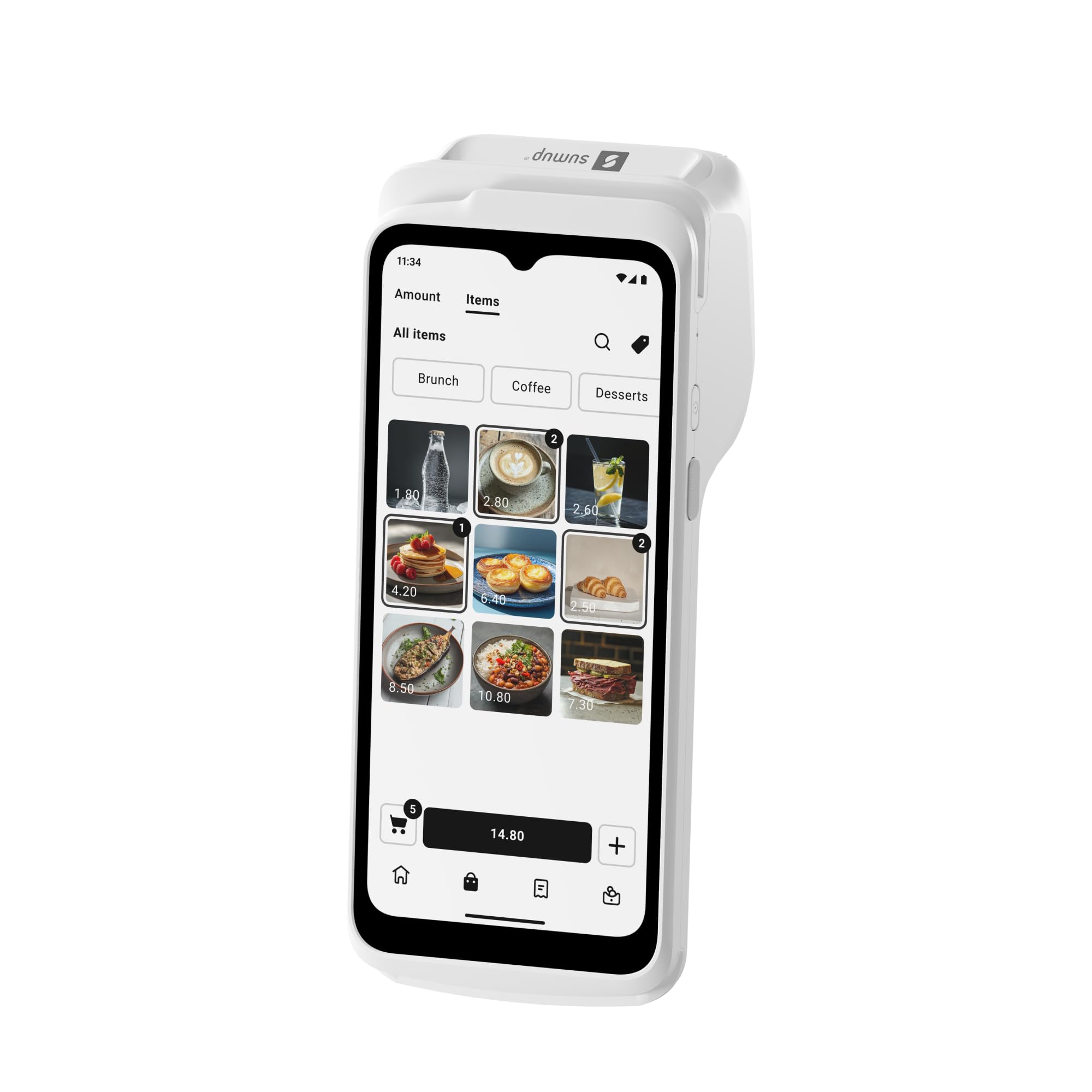 SumUp Terminal SumUp Touch POS Terminal – Accepts Contactless, Chip & PIN, Apple & Google Pay + Instant Printing, Long Battery, No Monthly Fees