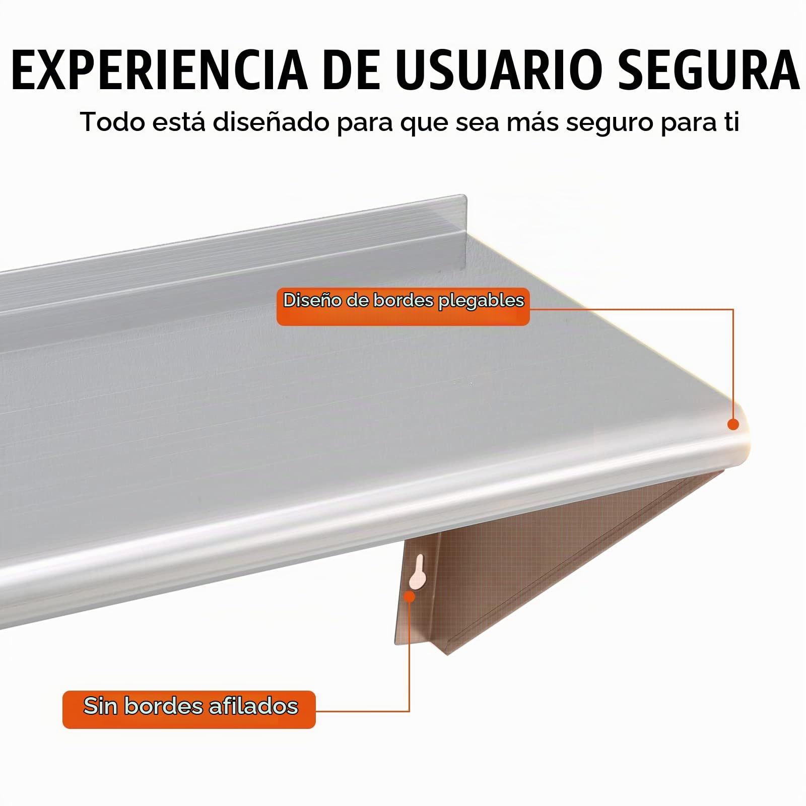 VEVOR Estante de Pared de Acero Inoxidable 915x305x63 mm Estante Flotante con Soporte Triangular Carga Máxima de 113 kg Estantería de Pared para Libros Portarretratos Plantas Oficina Baño Cocina