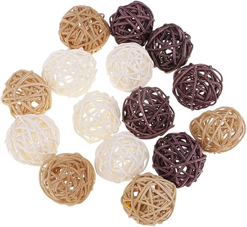 Miniatura 3 de 42pcs estrella mimbre bola Navidad fiesta jardín decoración adorno 2.8 in 1.2 in