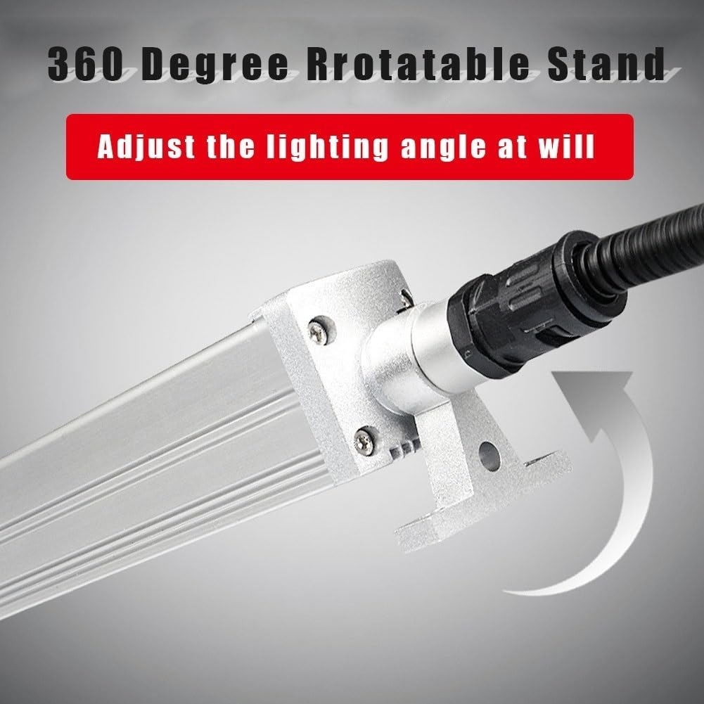 Illuminazione postazioni lavoro industriali a LED con angolo illuminazione regolabile, striscia luminosa fluorescente a LED 24V/220V, illuminazione da lavoro a lamelle con alloggiamento for PC(10W/110