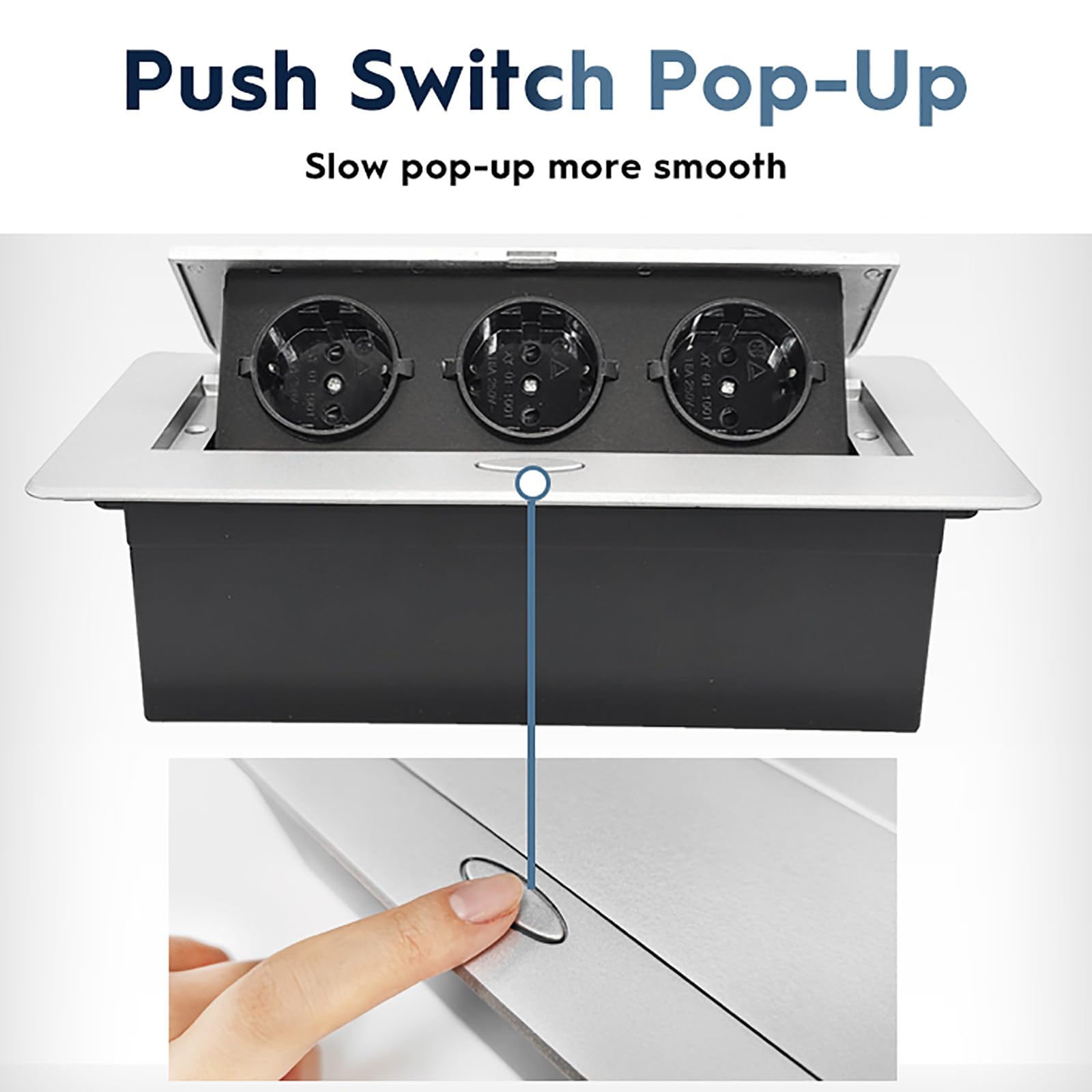 Prise De Bureau EncastréE, Multiprise Escamotable, avec 1/2 Prise + 2 USB Ou 3 Prises, avec Cordon d'alimentation De 1,8 M, Prise CachéE Multifonction, pour Cuisine, Bureau E