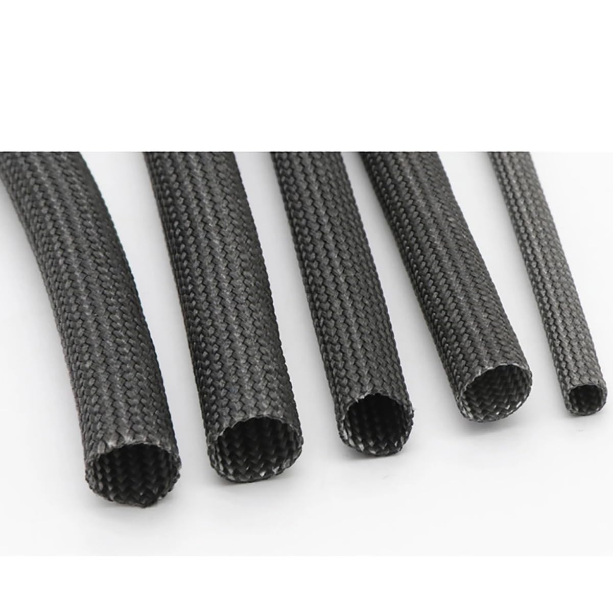Guaina intrecciata espandibile in PET, Manica in fibra di vetro intrecciata 10 metri Taglie multiple Nero Bianco 600 gradi(10mm)