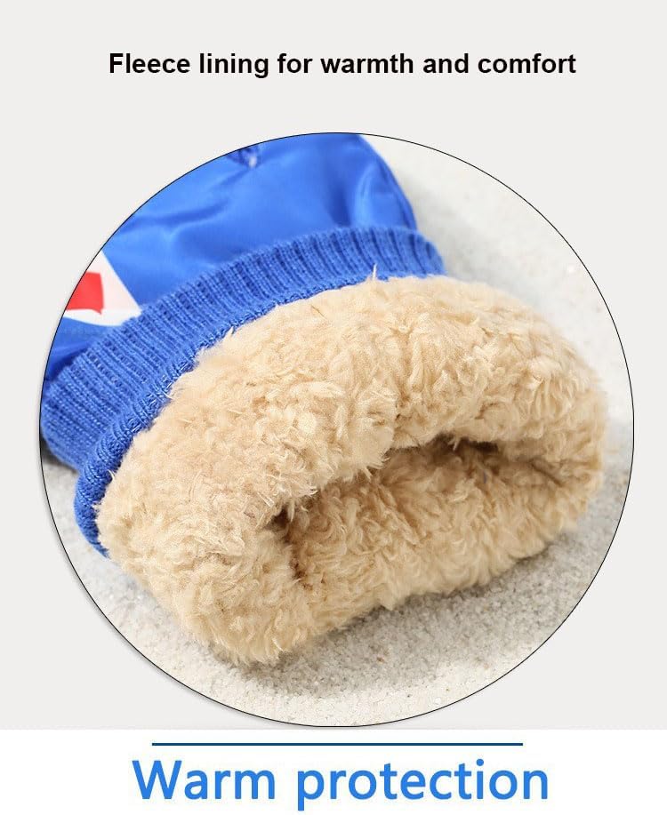 INOGIH Winter Thermal Warm Windproof Ski Gloves for 7-14Yrs Kids Boys Cold Weather Shark-Print Snow Gloves - Image 5