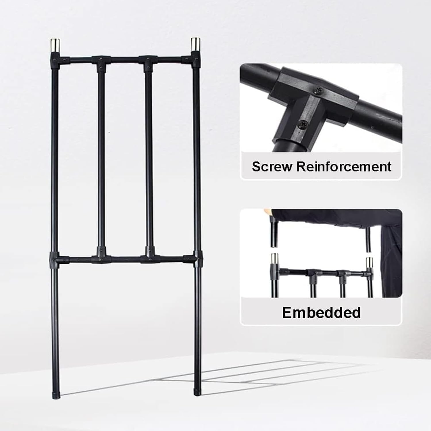 Adjustable Steel Garden Arch, Climbing Aids for Climbing Plants,Gazebo Outdoor Decoration, for Various Climbing Plants, Rose Vines, Bridal Party Decoration, Assemble Freely (Color : Black, Si