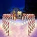 Produktbild 10 Stück Zuckerstangen Lichterketten Weihnachtsweg Marker,LED Zuckerstangen Gartenstecker Lichterkette,LED Wasserdicht Zuckerstangen Beleuchtet Lichter mit Sternenlichtern für Garten Weihnachtsdeko