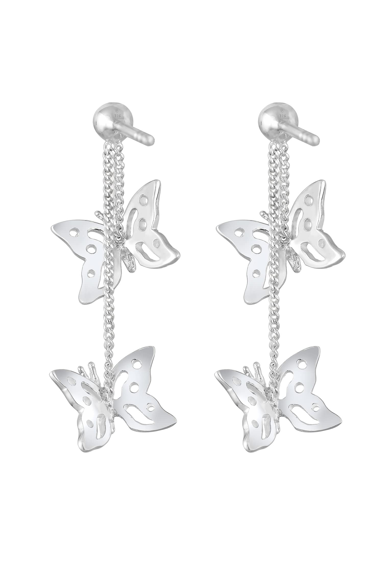 Elli Ohrringe Damen Ohrhänger Schmetterling Natur mit Kristallen 925 Silber