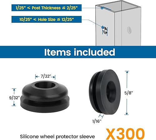 Miniatura 2 de Muzata Paquete de 300 fundas protectoras de ángulo para escaleras niveladas, kits de barandillas de cable para postes de metal de 25, 30, 35 grados,