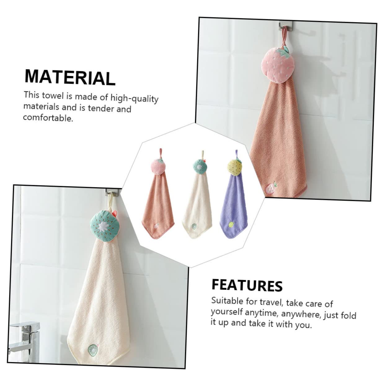minkissy 6piezas Toallas De Mano De Cartoon Accesorios y Cocina Toallas Absorbentes para Lavables Secado Rápido