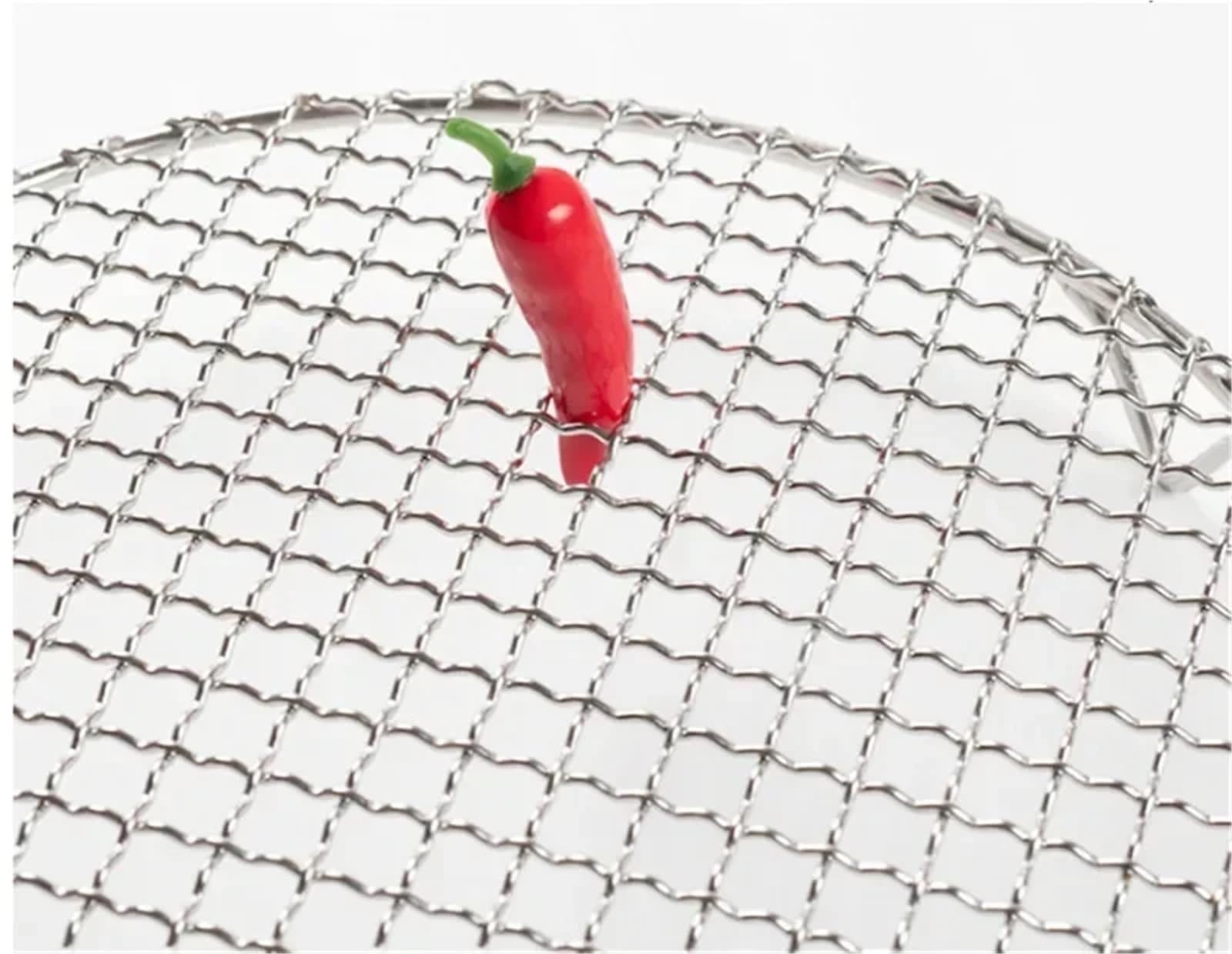 Okrągła siatka do grilla ze stali nierdzewnej 304 | Srebrna siatka do grilla 10-65 cm do biwakowania i grillowania