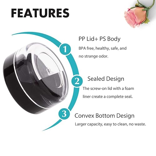 Miniatura 10 de Contenedores de muestra de 0.45 onzas con tapas, 10 frascos de muestra transparentes, pequeños recipientes de viaje cosméticos para maquillaje,
