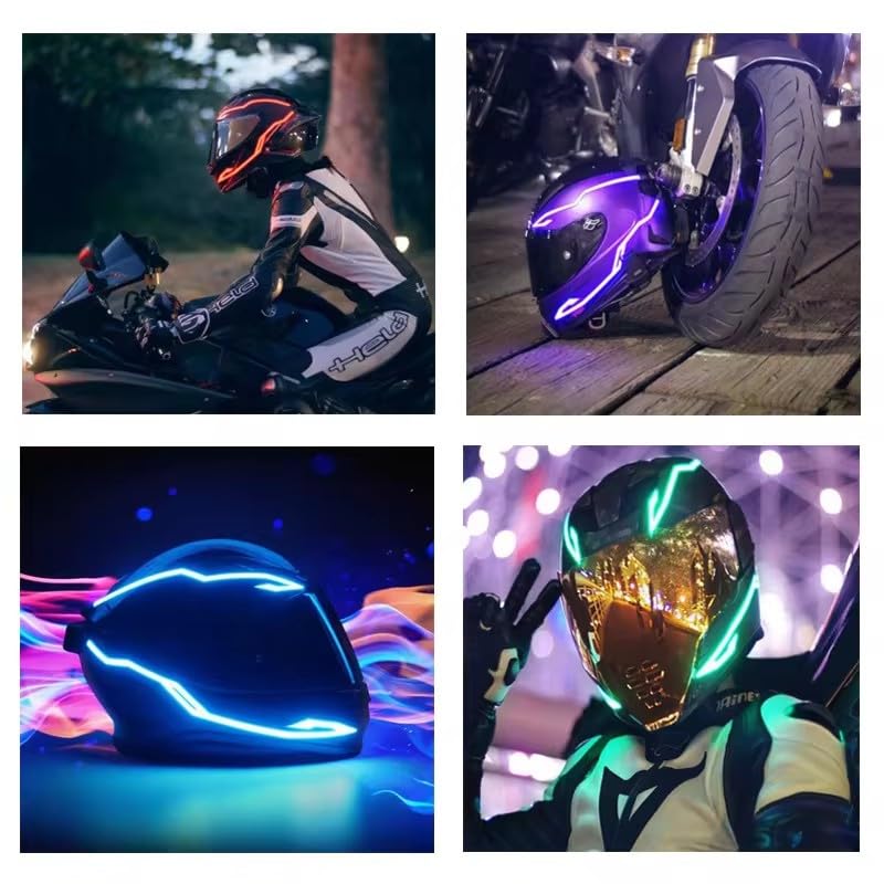 Amazon.co.jp: BluFied バイクヘルメットライト LEDステッカー 防水 EL