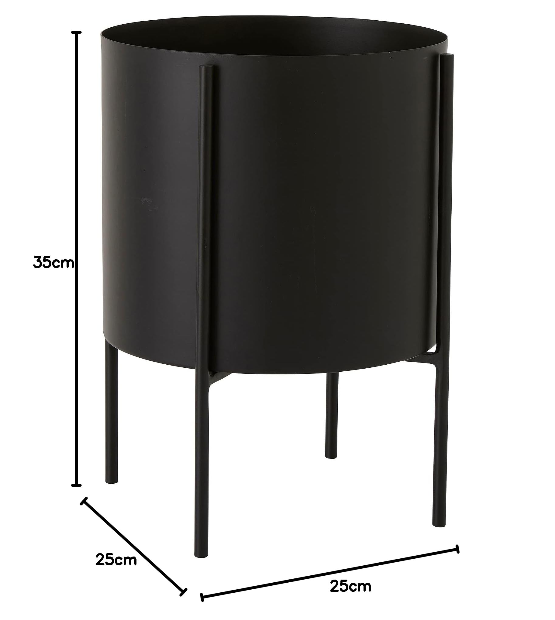 ELLOS Home Milton Portavaso ferro reversibile 22 cm nero Ø 25 cm
