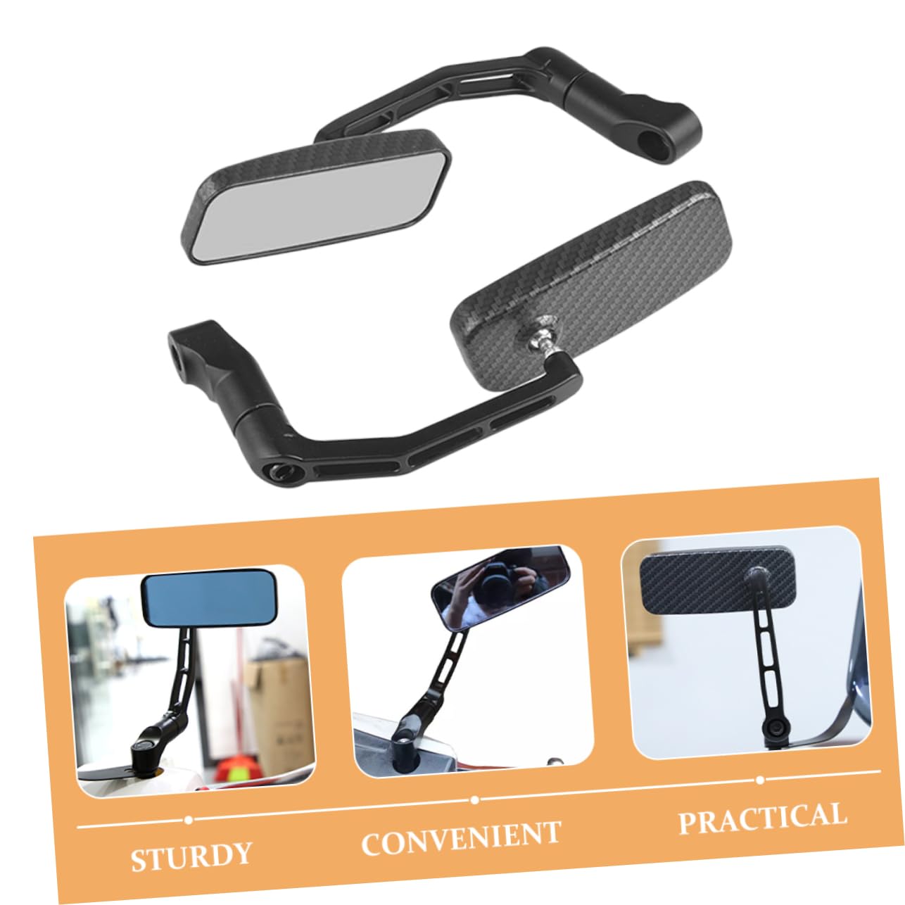 Didiseaon Rétroviseurs Latéraux pour Moto Rétroviseurs Modifiés avec Miroir Haute Définition Accessoire Polyvalent pour Guidon