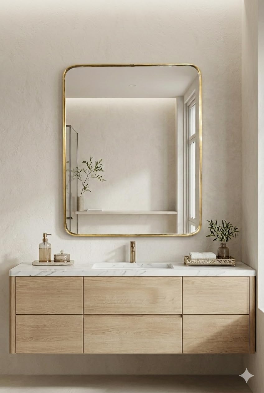12×18 Rectangular Wall Mirror with Gold Frame, Premium Gold Finish, HD Crystal Clear Reflection, Ready to Hang-image-48