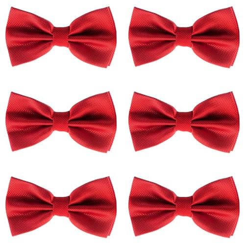Bow Tie for Men Polyester Solid Pretied Bowties Adjustable Tuxedos Bowtie for Weddings & Groom’s Gift – Bow Ties for Women (6, Red)