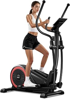 UMAY Silent Elliptical Trainer: 15.5" Stride, Heart Rate Grips, 16-Level Magnetic Resistance, 350lbs Capacity for Home Workouts