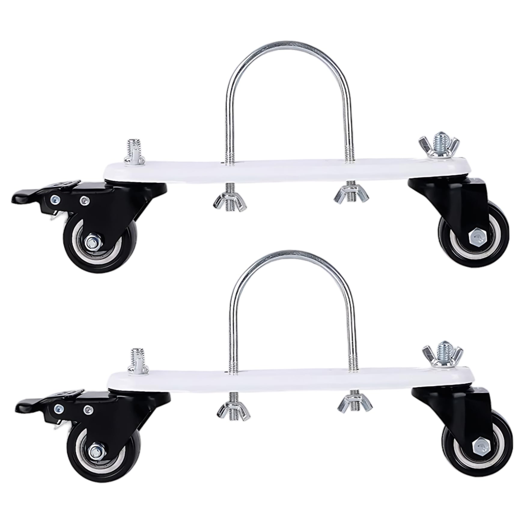 Ameble Assorted Color 1 Pair Oil Filled Heater Caster Bracket With Wheels Universal Replacement Parts Carbon Steel Easy Install Caster Set For Radiator Heaters Smooth Rolling Black Wheel Accessory