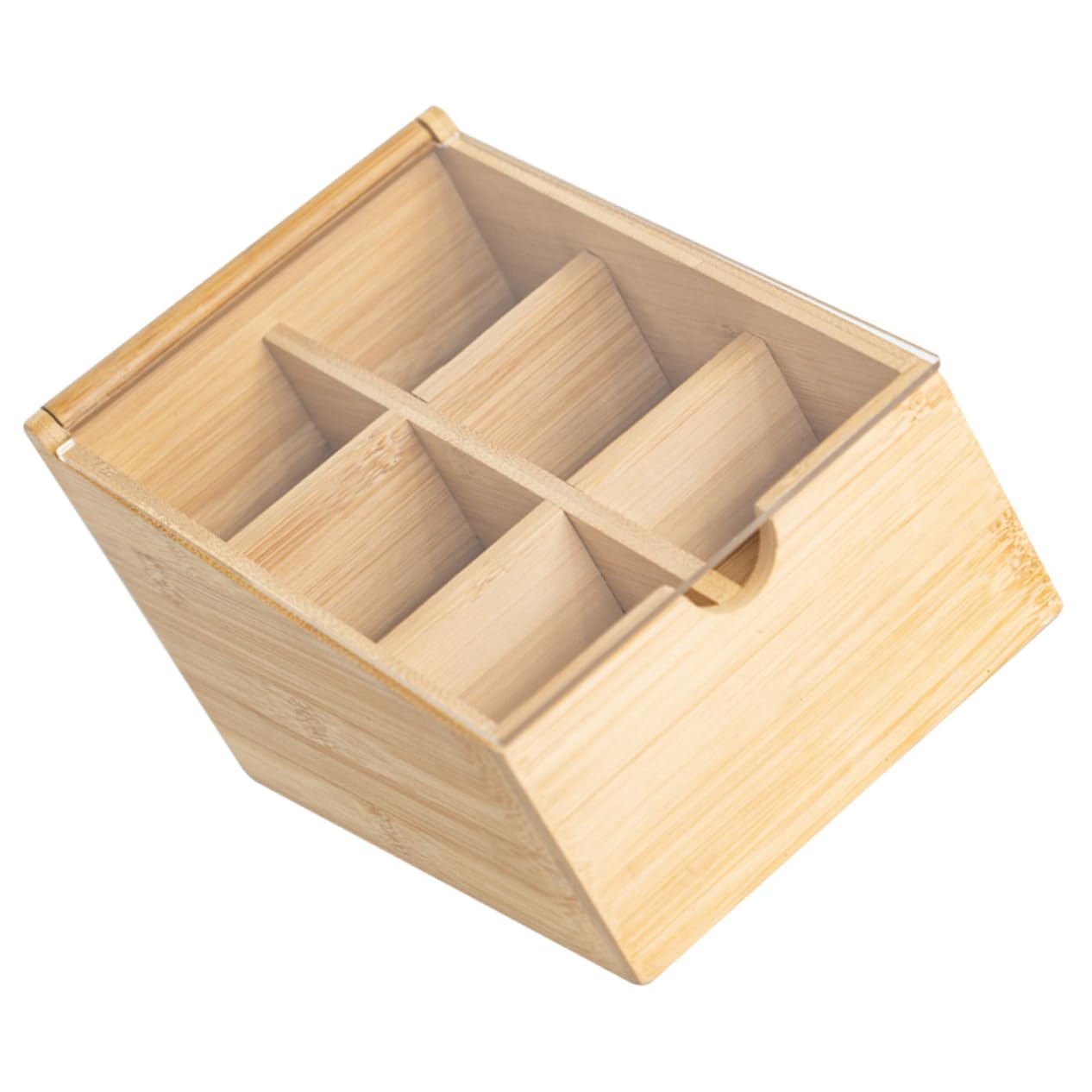 PRETYZOOM Tea Bag Holder Stand Bamboo Storage Box Tea Bag Organizer for Kitchen Home