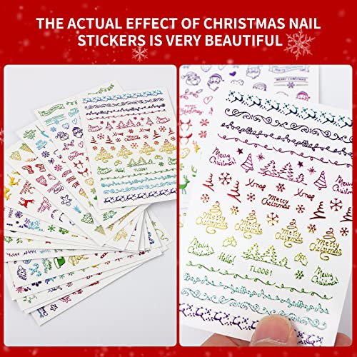 16 fogli di adesivi per unghie natalizie per