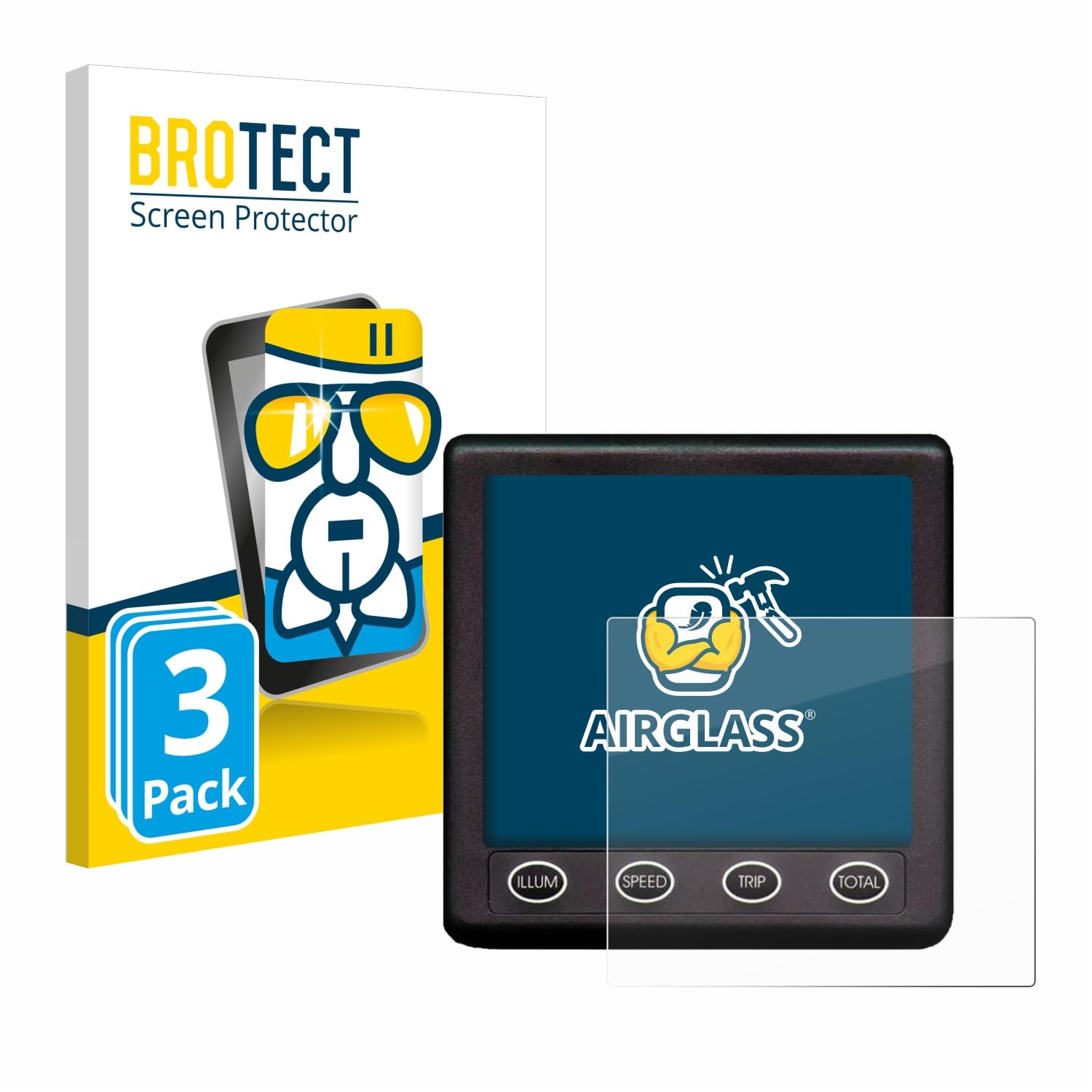 brotect Glass Screen Protector Film Compatible with NASA Marine Instruments Clipper Duet System (3 Pack) - Glass-Foil Protection [Scratch Resistant]