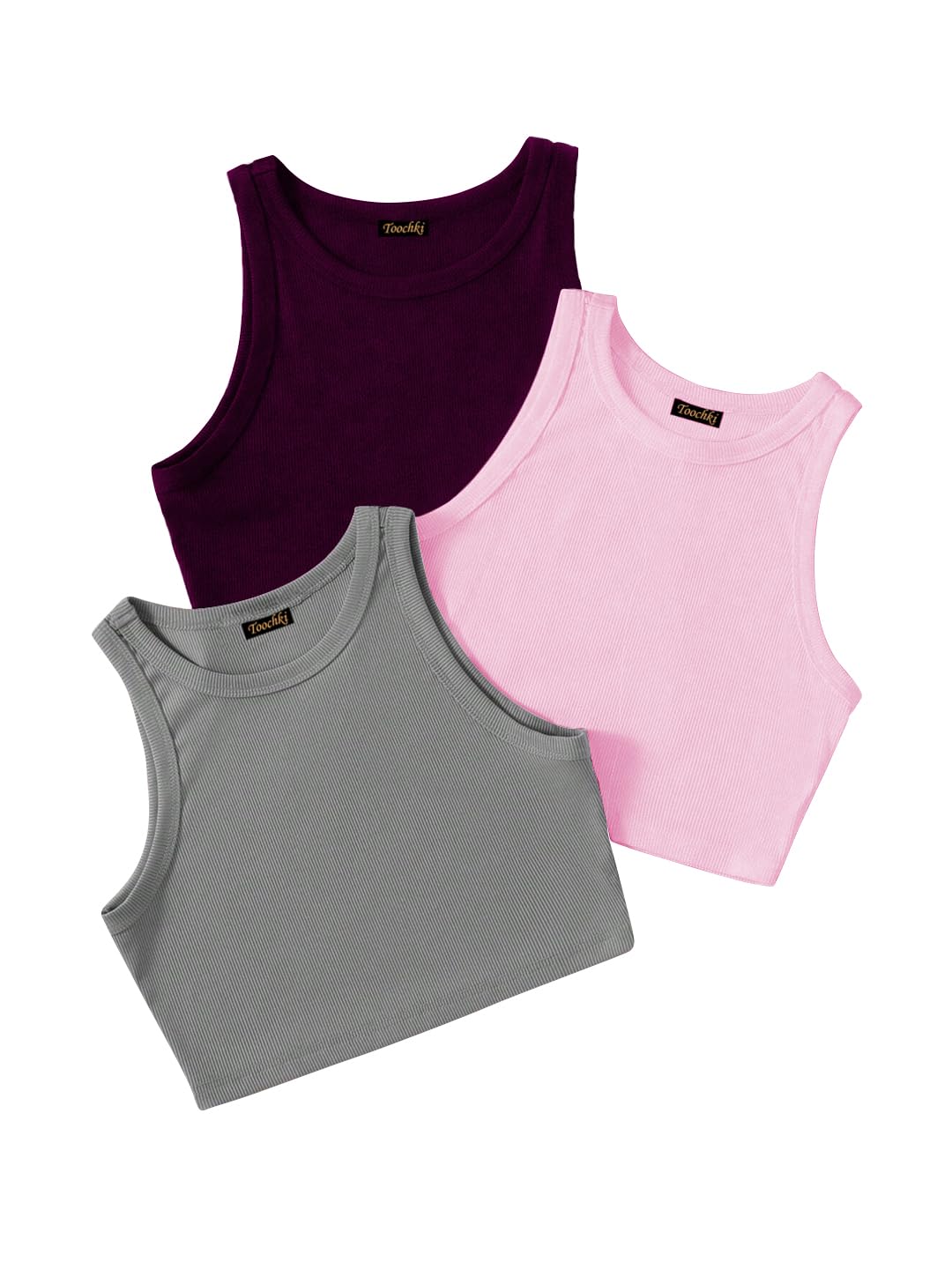 toochki Tops for Woman | Spandex Top | Crop | Short | Western | for Jeans | Sleeveless | Stretchable | Pack of Three-picture-53