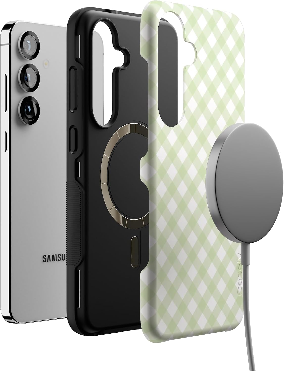 Casely Galaxy S25 Plus Case | Mint Lattice | Sunday Best | Bold Protective Design | Compatible with MagSafe