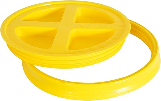 Gamma2 Gamma Seal Lid for Utility Buckets - Fits 3.5, 5, 6 & 7 gallon buckets, Yellow, Made in USA