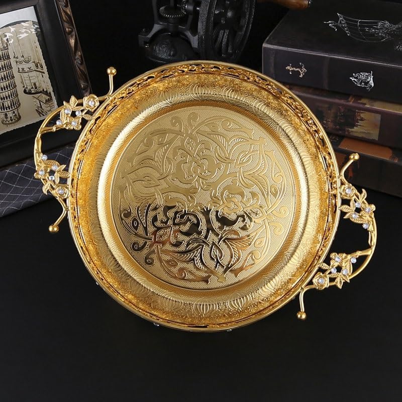 European Tea Table Crystal Fruit Platter Creative Snack Basin Portable Basket