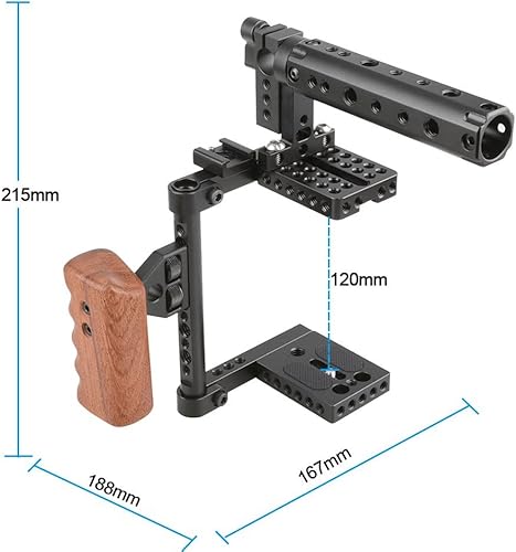 Miniatura 2 de CAMVATE Jaula para cámara DSLR con mango superior, agarre de madera compatible con Sony Panasonnic - 1175