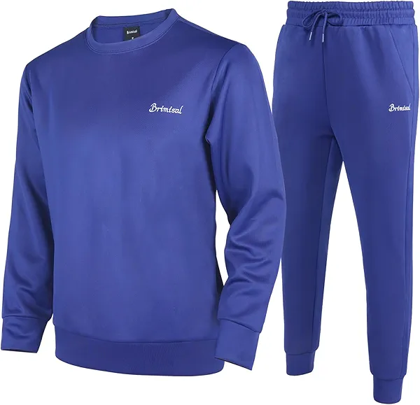 Brimisal Men's Tracksuits 2 Piece Sets Outfits For Men Sweatsuits Long Sleeve Crewneck Pullover Active Jogging Sportswear