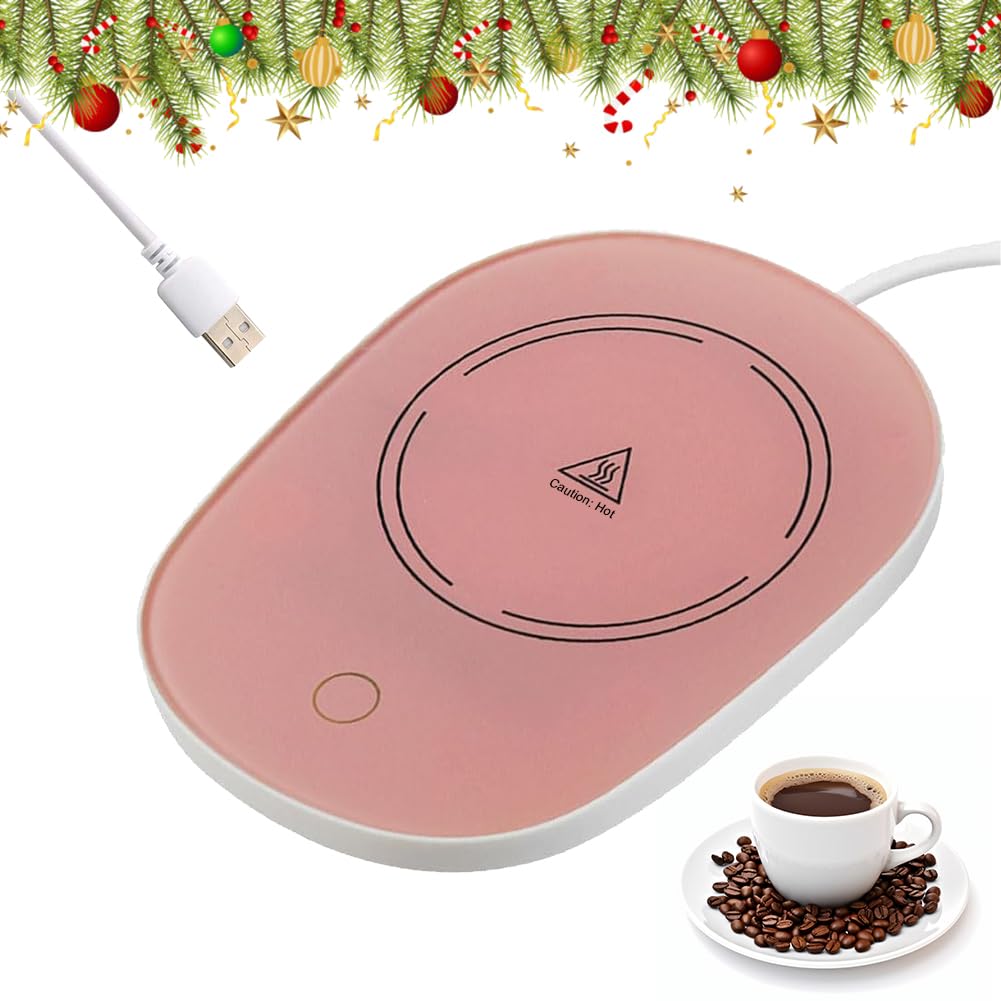 Scaldatazze,Scalda Bevande,Scalda Tazza,Scalda Tazza USB,Scaldatazze Caffè,per Caffè,Latte,Tè, Acqua,Regalo di Natale,Ldeale per la Stagione Invernale,Rosa