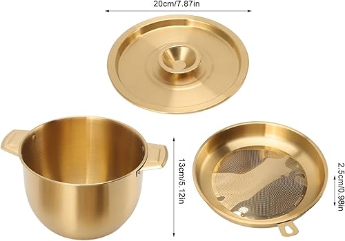 Miniatura 4 de Contenedor de grasa de tocino con colador de malla fina de 2.8 L con colador, bandeja de filtro de aceite de cocina, olla de almacenamiento de