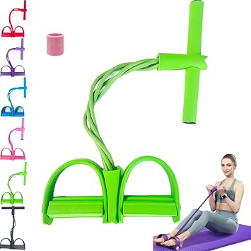 Full Body Toning Exercise Band, 21 Fitness Resistance Bands-4 Tube Pedal Ankle Puller