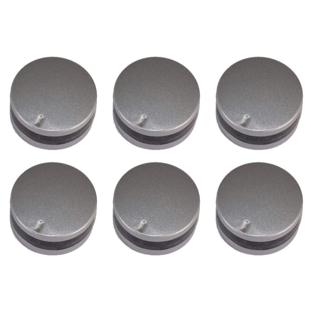 Ufixt Cooker Control Knobs Silver Pack of 6 compatible with Lamona