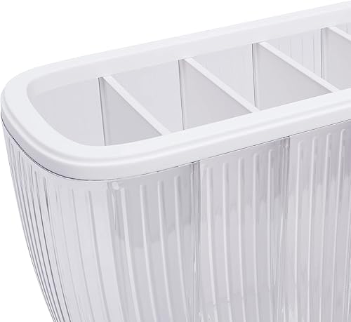 Miniatura 8 de Dispensador de alimentos secos, dispensador de cereales de 6 rejillas montado en la pared con tolva de taza medidora, compartimento ajustable,