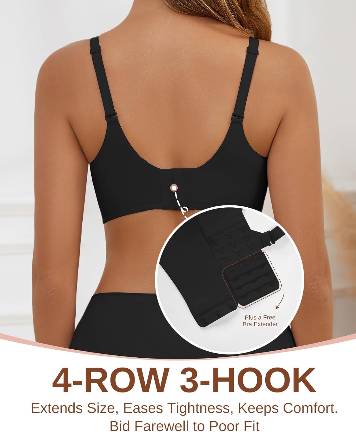 Womens Wireless Bras Push Up Bralette Supportive Everyday Bras Seamless Full Coverage Comfort T-Shirt Bra - Image 4