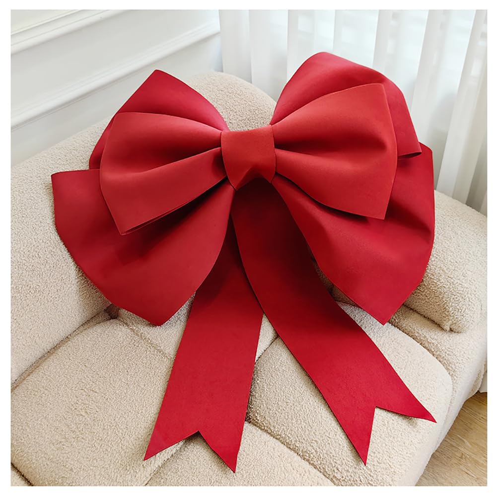 Lazo extra grande decorativo DIY lazo gigante lazo decorativo lazo rojo lazo de coche lazo de regalo para boda, fiesta, coche, día de San Valentín, Navidad, regalo decorativo, vino tinto, 75 cm