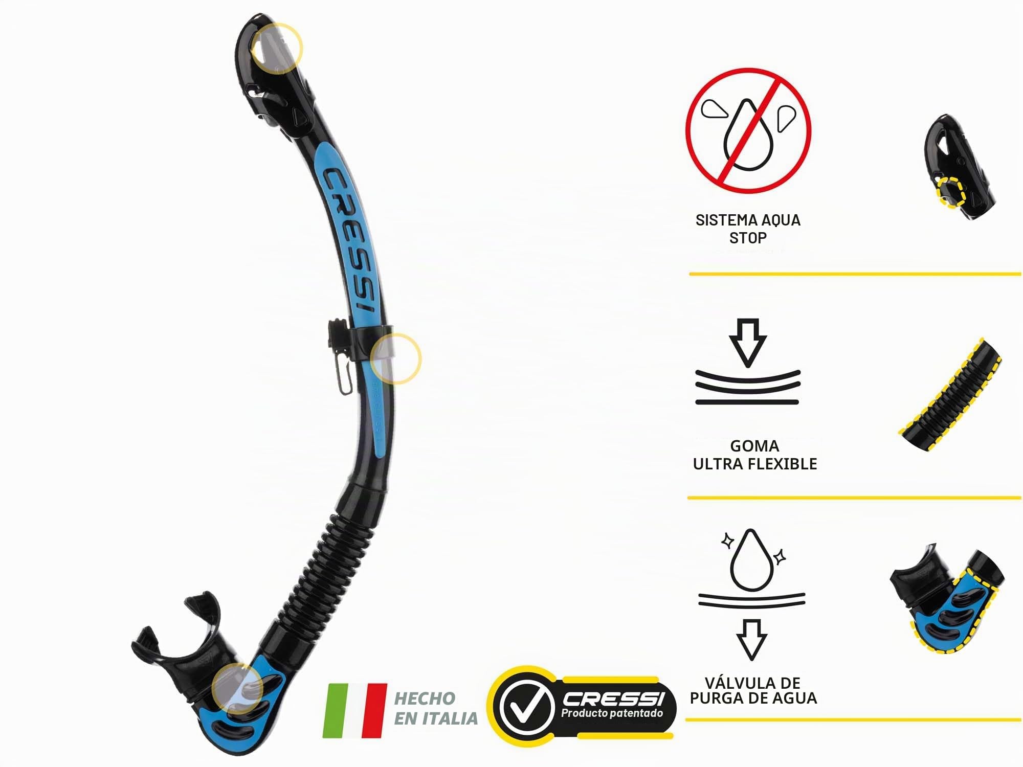 Cressi Penta & Alpha Combo - Máscara Penta + Alpha Snorkel para Buceo y esnórquel, Talla única, Unisex