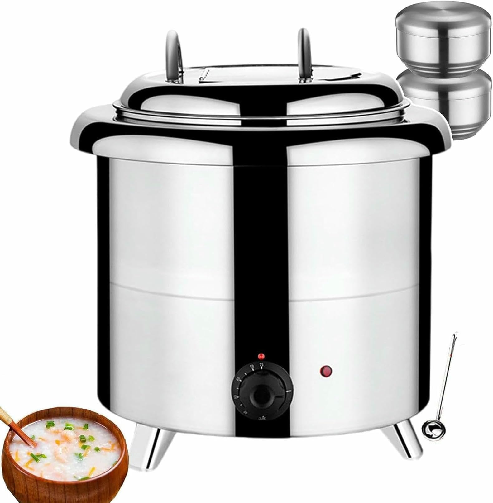 Scaldavivande elettrico da banco, per buffet, 400 W, con controllo della tempera da banco, per buffet, 400 W, con controllo della temperatura da 35 a 80 °C | Riscaldatore per buffet (bianco)