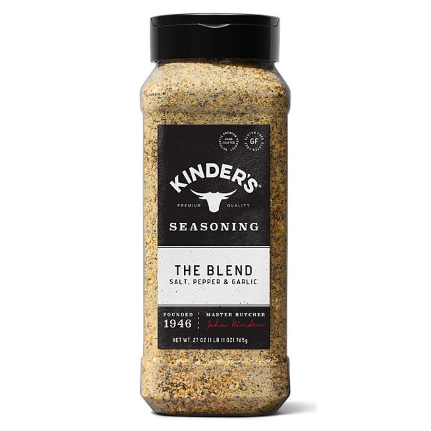 KINDRS The Blend Seasoning Salt Pepper Garlic - Premium All-Purpose Spice Mix for Grilling Cooking - Gluten Free Master Butcher Recipe - 27 oz Large Jar Restaurant Quality Gourmet Seasoning Blend