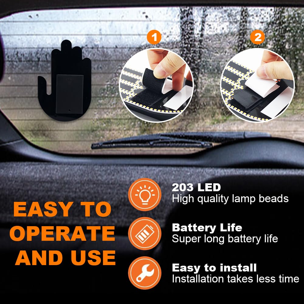 Lumière De Geste LED Pour Voiture HASAIKA - 3 Modes, Télécommande, 176 LED - Accessoire Fun Pour Conducteur