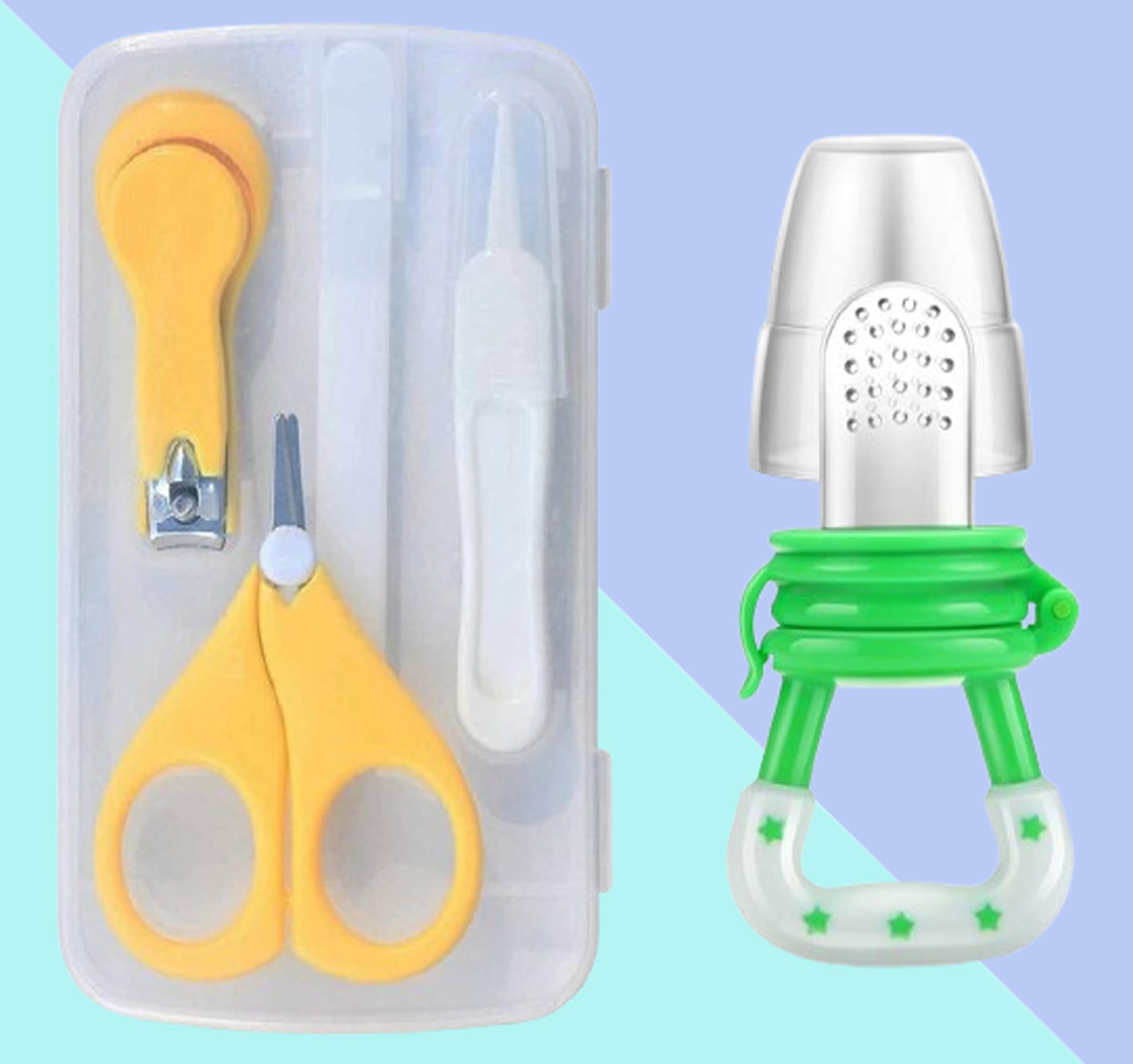Baby 4 In1 Baby Manicure Pedicure Grooming Essential Nailkit Set with Protective Case Baby Nail Clippers Scissor Nail Filer & Nasal Ear Tweezers for Newborn Infant Toddler (Design 16)-image-30
