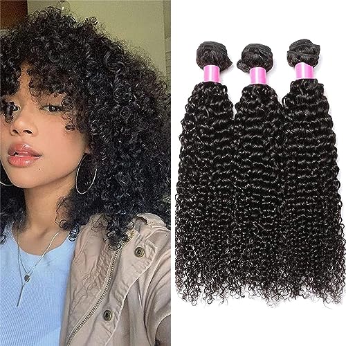 3 Bundles Curly Brazilian Weaves Human Hair, 20 Inches, Brazilian Hair Bundles