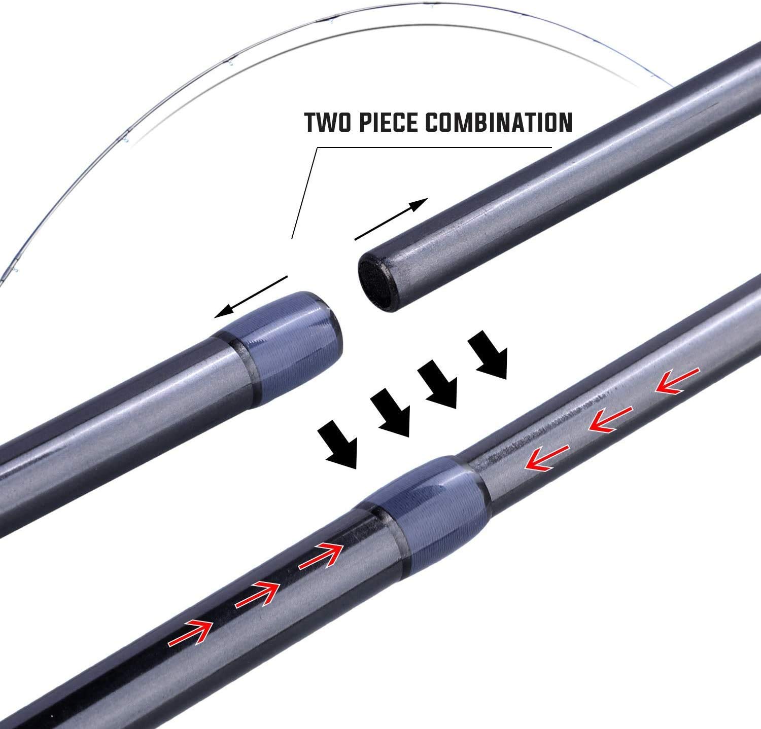 Canne à pêche à la Mouche Sougayilang, Canne à pêche à la Mouche en Graphite Ultra-Portable 4 pièces légère 5/6 démarreur Complet 7/8 liège en Caoutchouc et poignée EVA