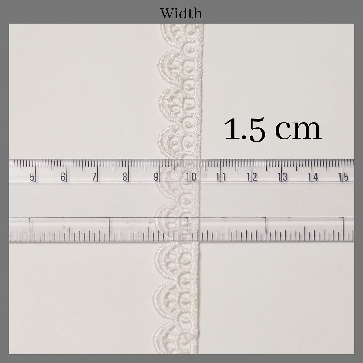 EmbroideryMaterial Kinari White Cotton Trim Laces and Borders Material for Saree Border, Suit, Kurta, Dupatta, Blouse, Gown, Lehenga & Neckline (9 Meters, 1.5 CM Wide)