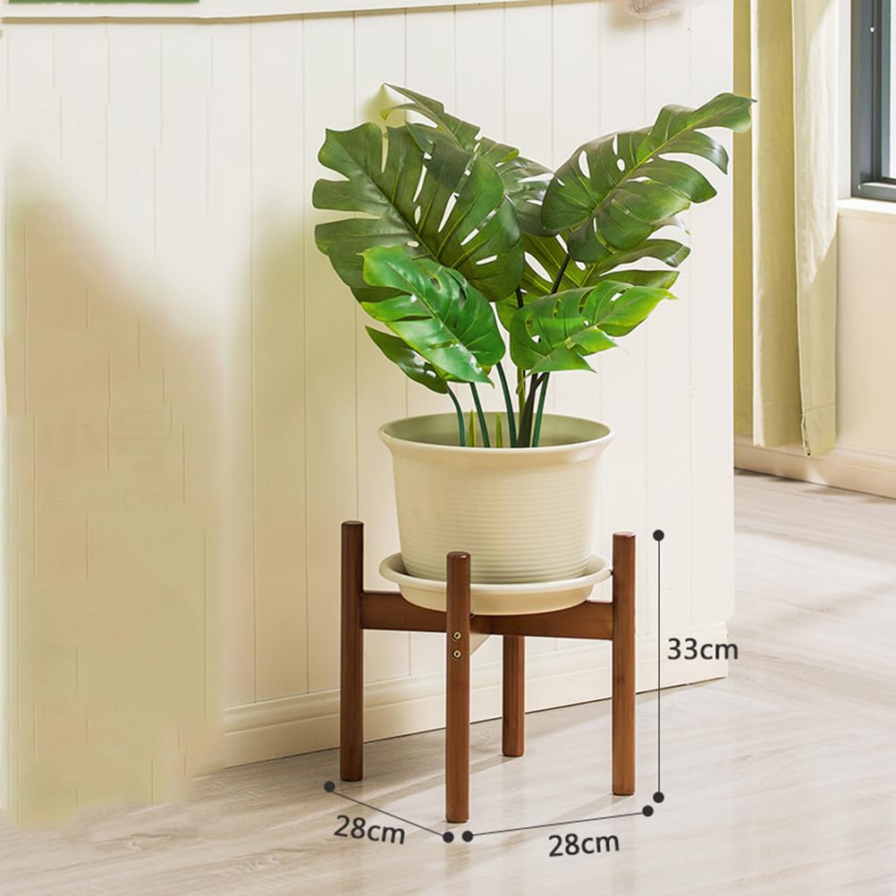 metà secolo Supporto per Piante in bambù Legno, Scaffali Porta Piante Ripiano per Fiori, 2pcs,S