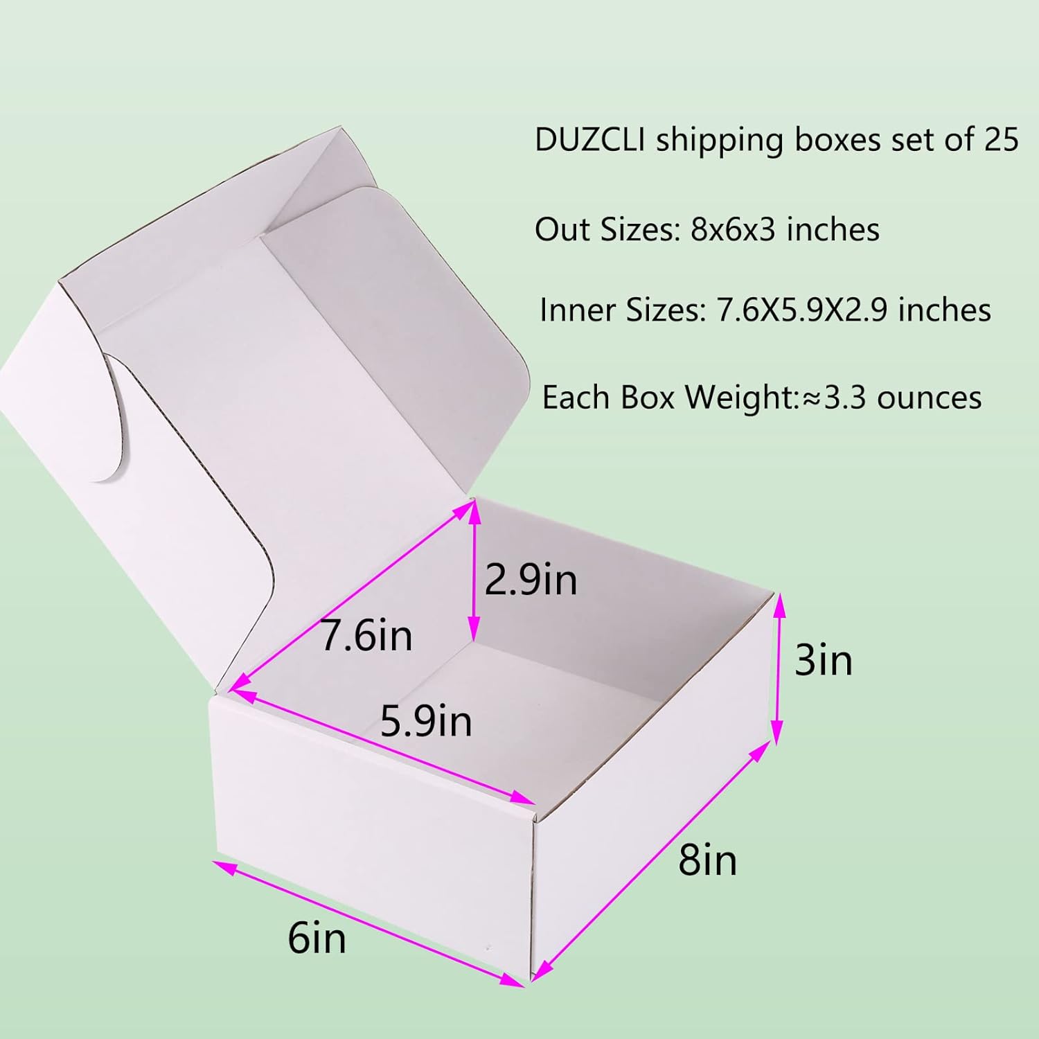 8x6x3 and 9x6x4 White Shipping Boxes Set of 50 Small Corrugated Cardboard Mailer Boxes for Small Busines,Mailing Boxes for Packaging,Moving,Wrapping Gift