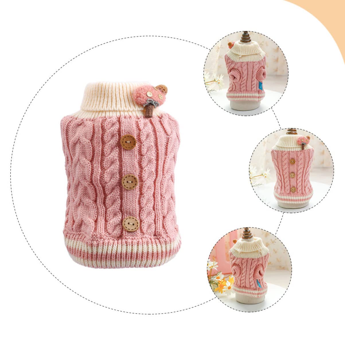 BESPORTBLE 3pièces Pull pour Chiens Et Hiver Pull Et avec Design Cartoon Vêtements Confortables pour Animaux