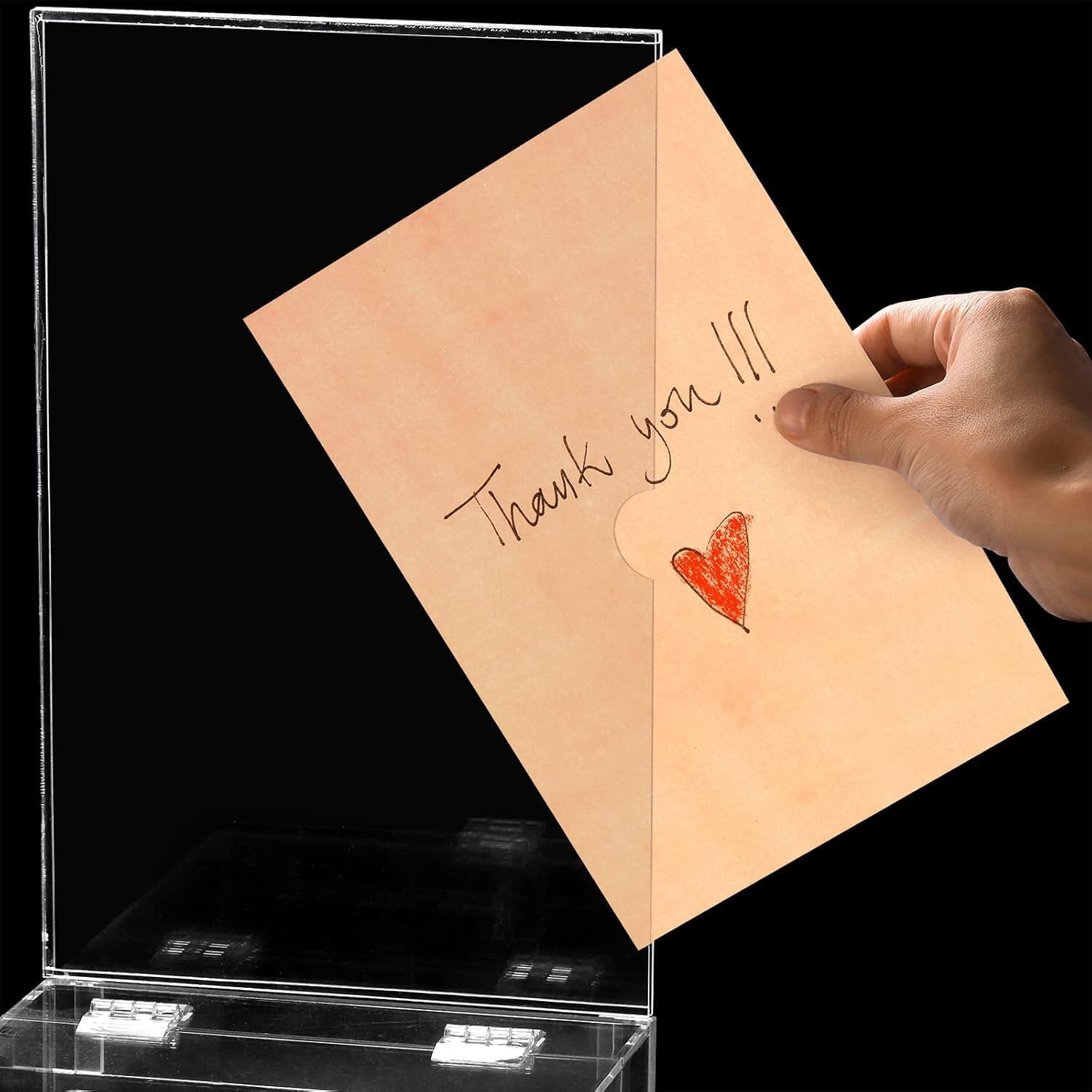 Youeon Square Acrylic Donation Box with Lock, 7 x 7 x 18 in Clear Suggestion Box with Slot and Lock, Ballot Tin with Sign Holder for Tip, Comment, Voting, Charity, Fundraising