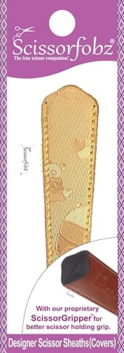 Miniatura 1 de SCISSORFOBZ Fundas protectoras de diseñador para tijeras pequeñas de bordado, diseño de panda dorado amarillo brillante metálico #SS-310